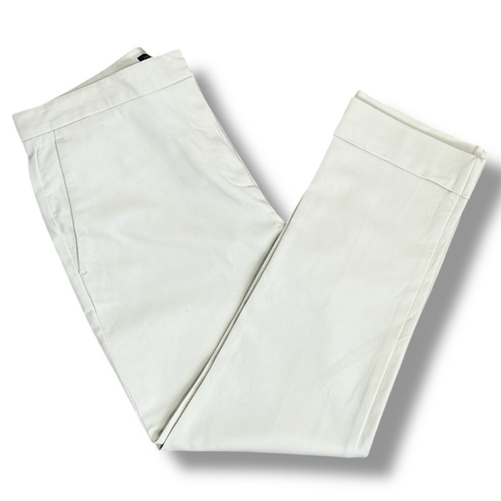 Ann Taylor Factory Women's High Waist Ankle Pants Size 6 Cream Ivory Slim Leg